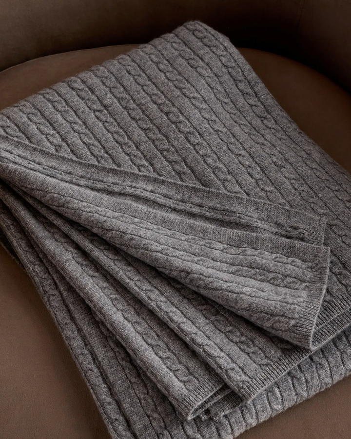 Cable Knit Cashmere Throw