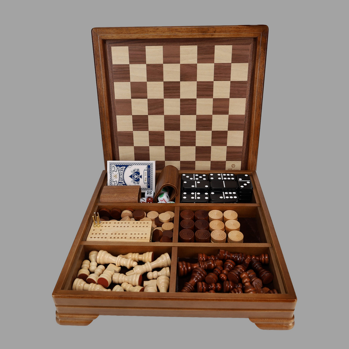Walnut 7-Games-in-1 Combination Game Set - GT School